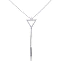 Diamonfire Pave Triangle and Plain Bar Drop Necklace