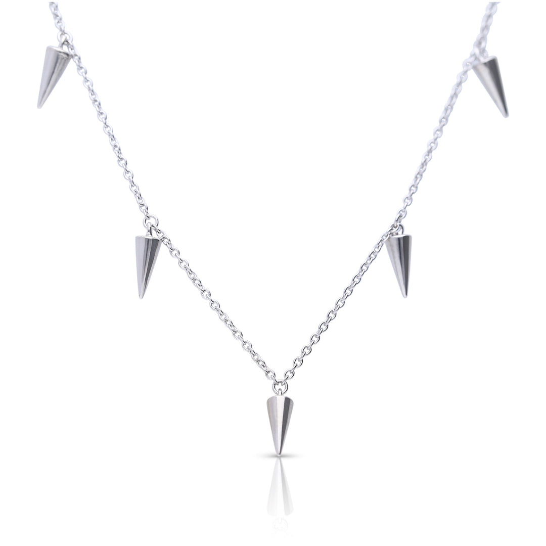 Diamonfire Plain Spiked Station Necklace