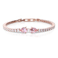 Diamonfire Pink and White Zirconia Tennis Bracelet