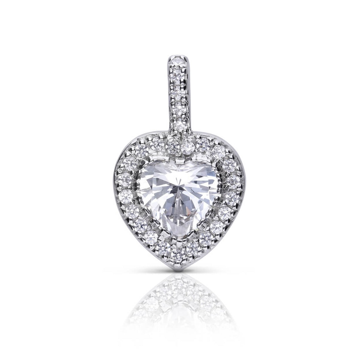 Diamonfire Pave Set Zirconia Heart Pendant