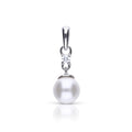 Diamonfire Shell Pearl and Zirconia Drop Pendant