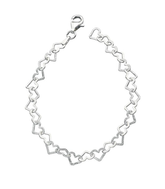 Beginnings Silver Bracelet B4323 Diamond Cut Heart Design Silver Bracelet