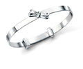 D for Diamond Silver Bangle B4781 Bow Expanding Bangle with Diamond