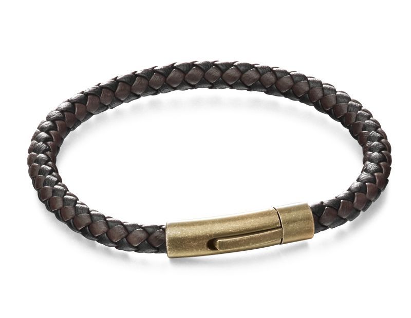 Fred Bennett Bracelet B5061 Fred Bennett Two Tone Woven Leather Bracelet