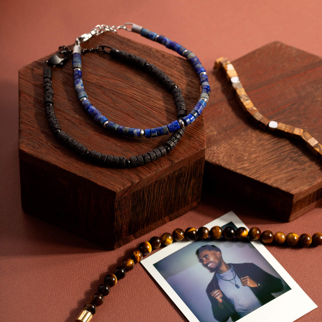 Fred Bennett Blue Lapis Beaded Bracelet