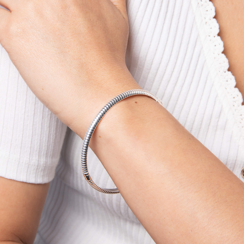 Beginnings Striped Hinged Bangle