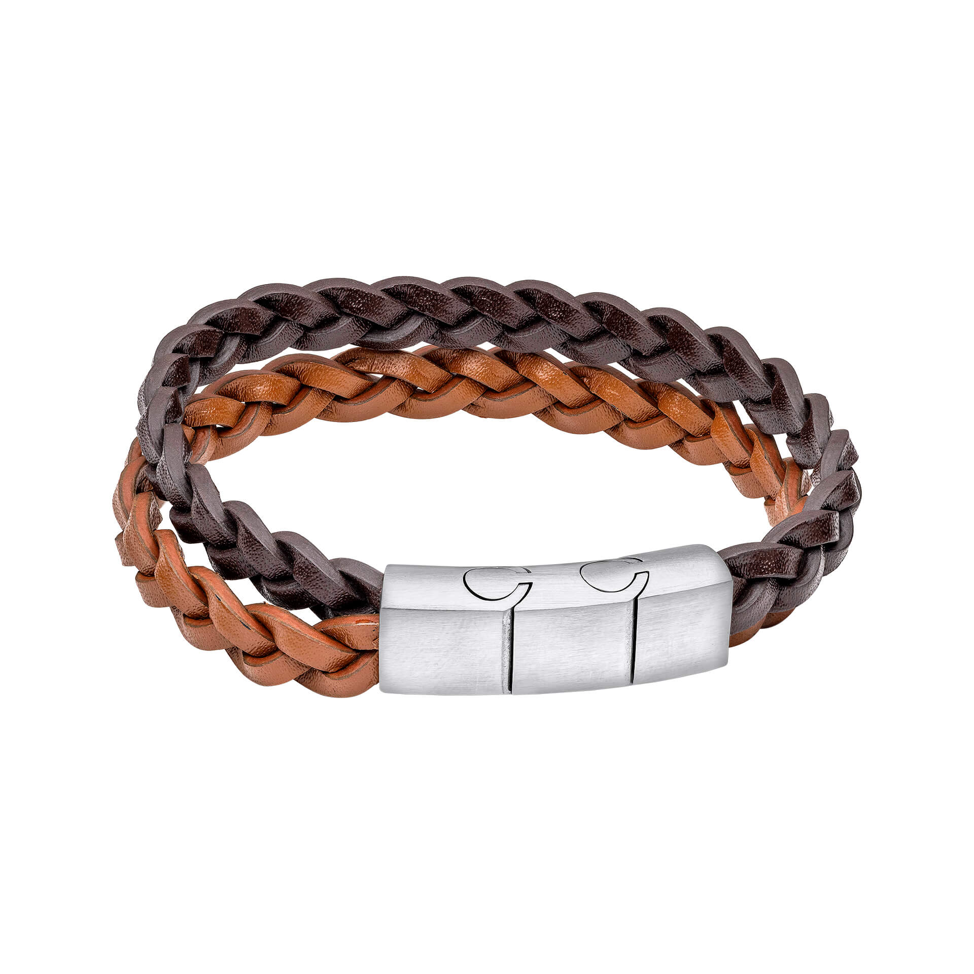 Fred Bennett Double Braided Leather Bracelet