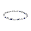 Fred Bennett Stainless Steel and Blue Ceramic Link Bracelet