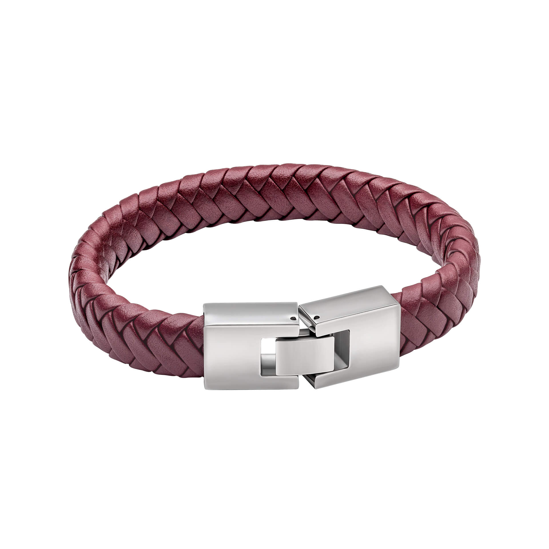 Fred Bennett Burgundy Leather Bracelet with Statement Clasp