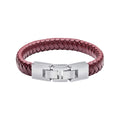Fred Bennett Burgundy Leather Bracelet with Statement Clasp