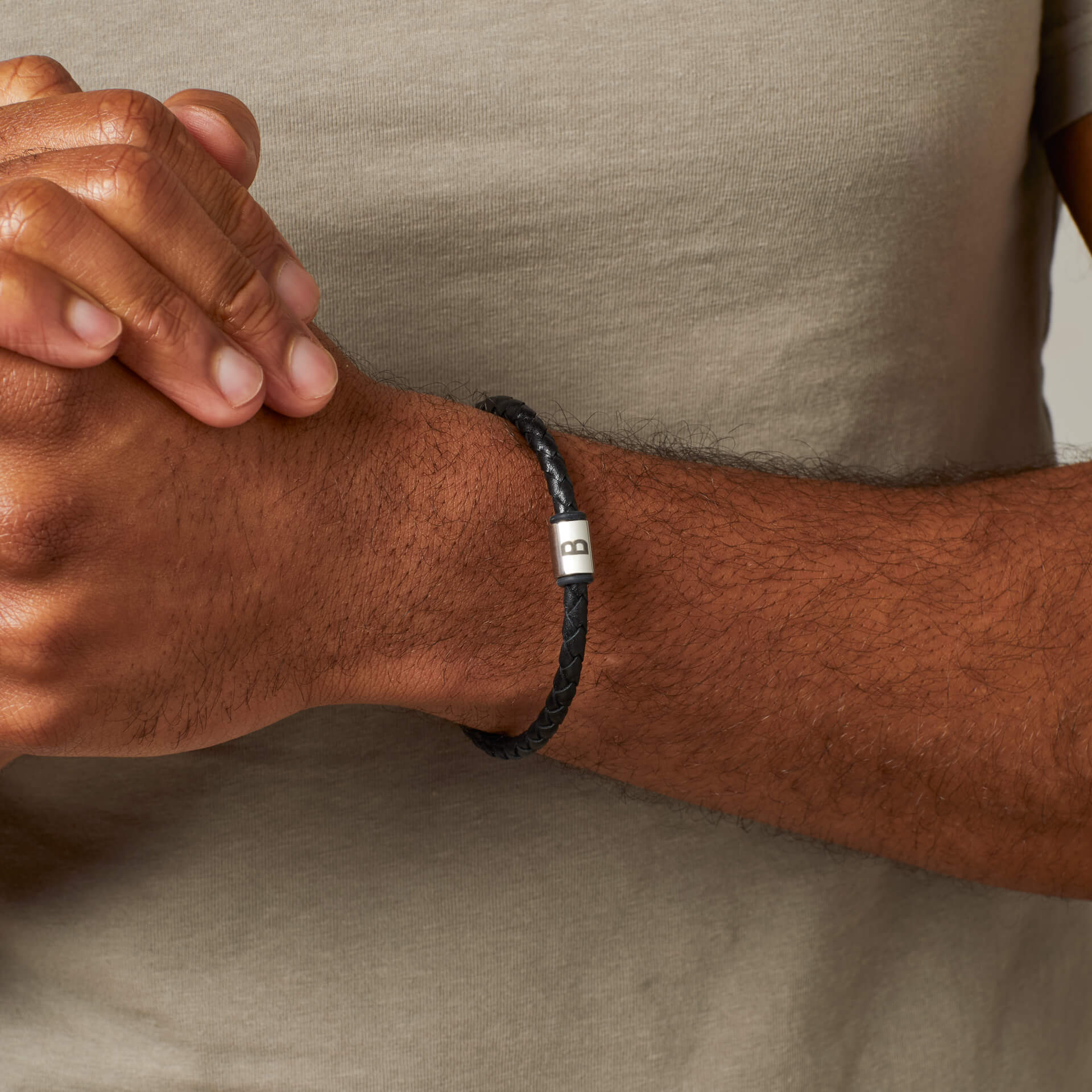Fred Bennett Father and Son Matching Braided Leather Bracelet