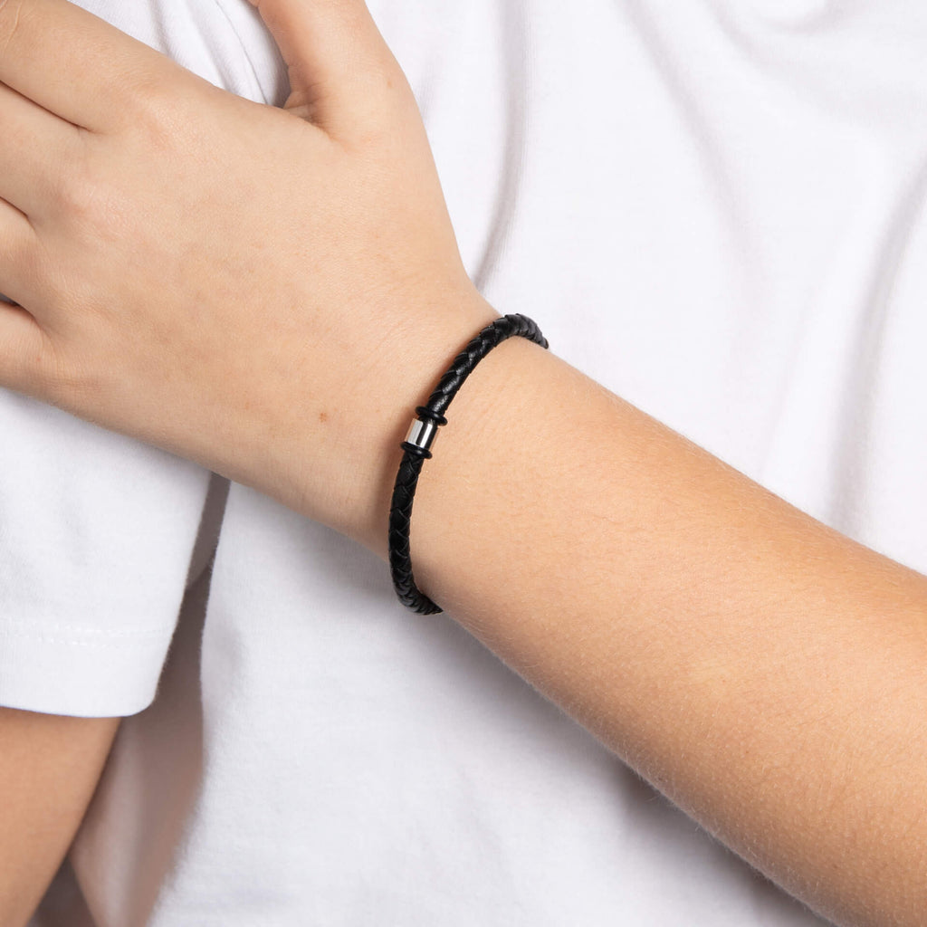 Fred Bennett Father and Son Matching Braided Leather Bracelet