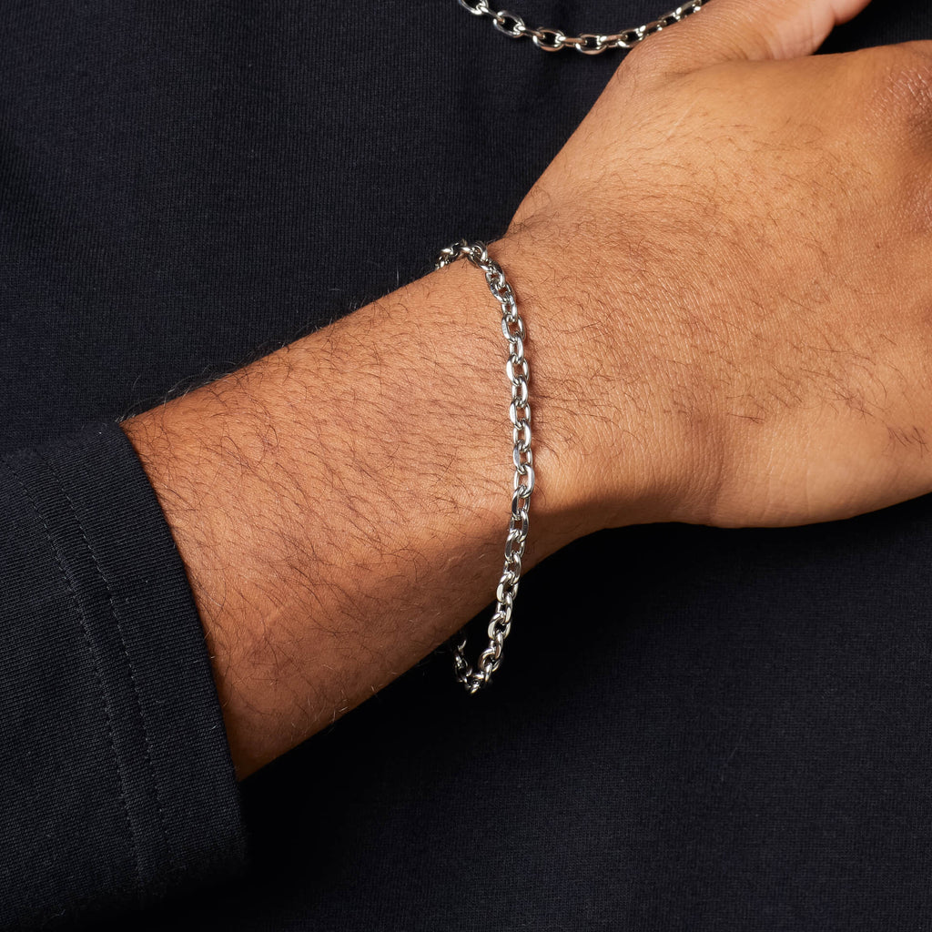 Fred Bennett Stainless Steel Cable Link Bracelet