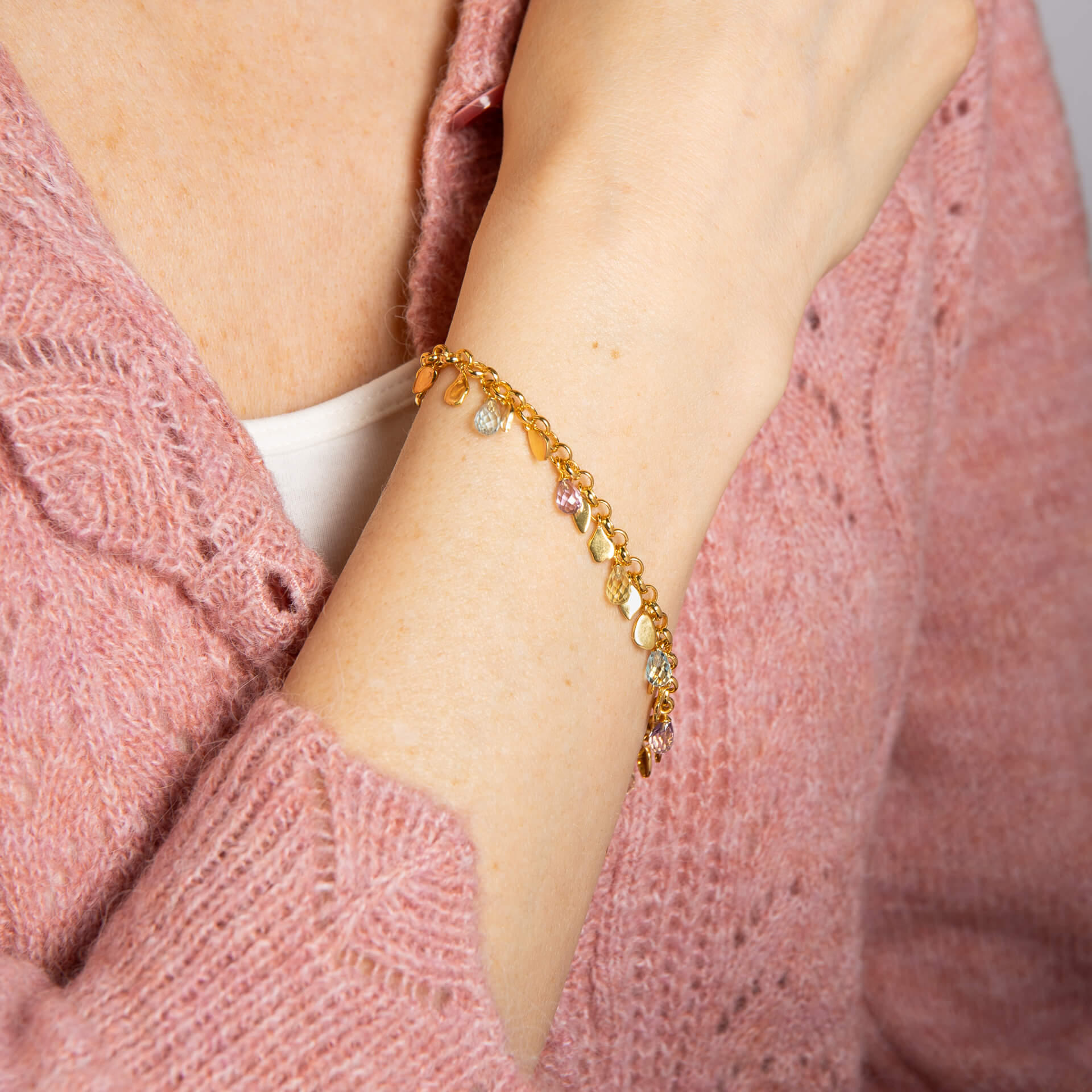 Laura Ashley Silver Everingham Meadow Briolette Charm Bracelet