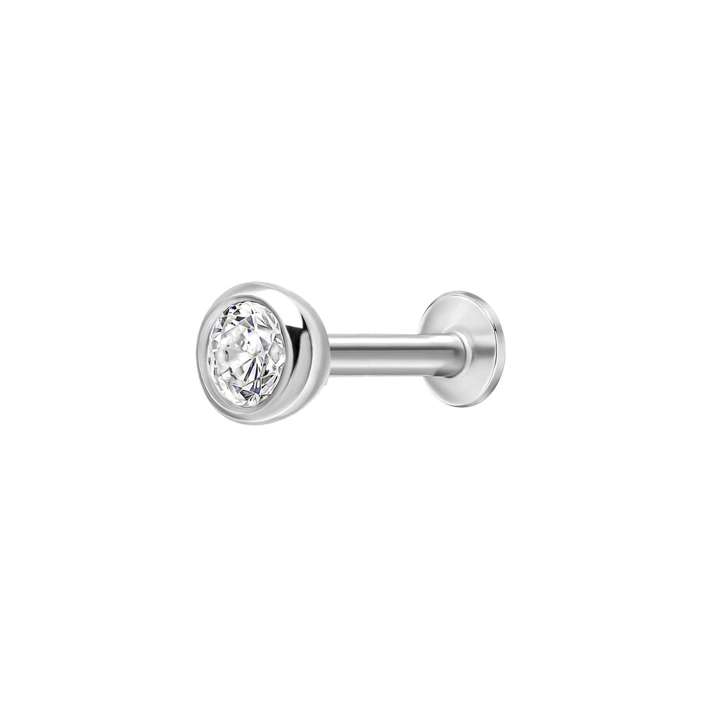 Beginnings Cubic Zirconia Bezel Labret Stud Earring
