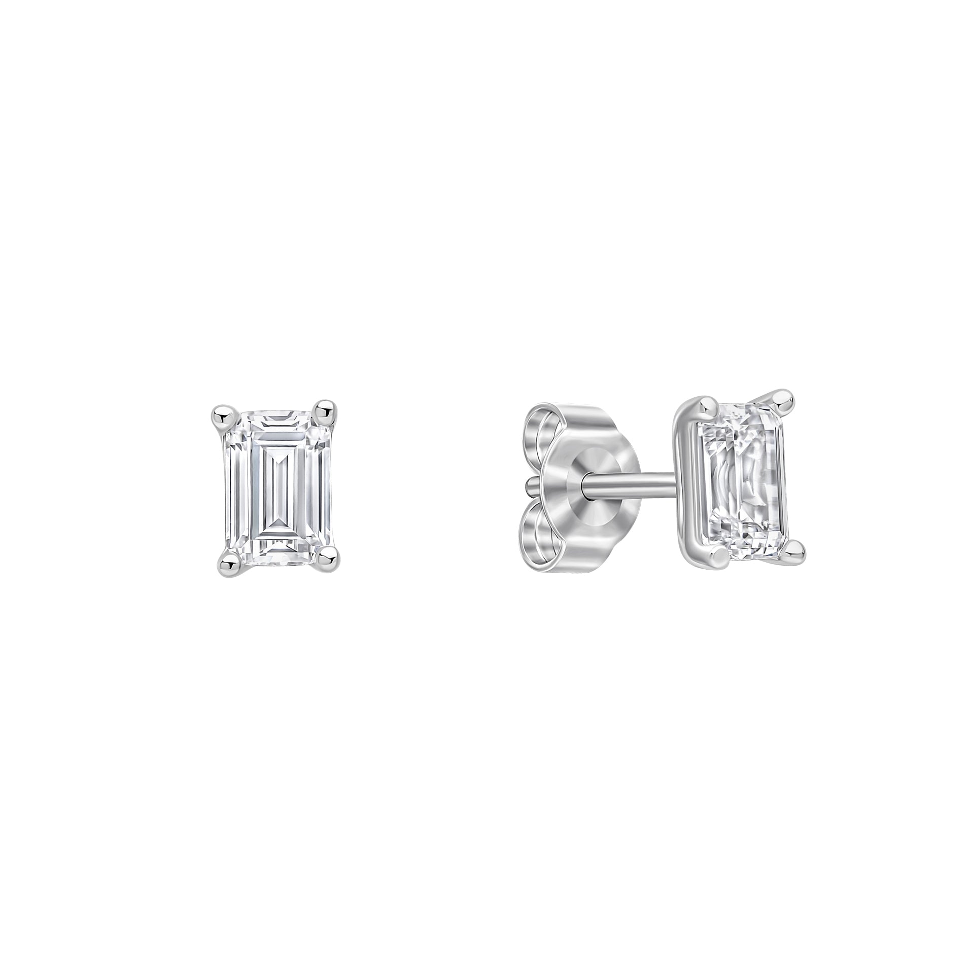 Diamonfire Emerald Cut Zirconia Stud Earrings