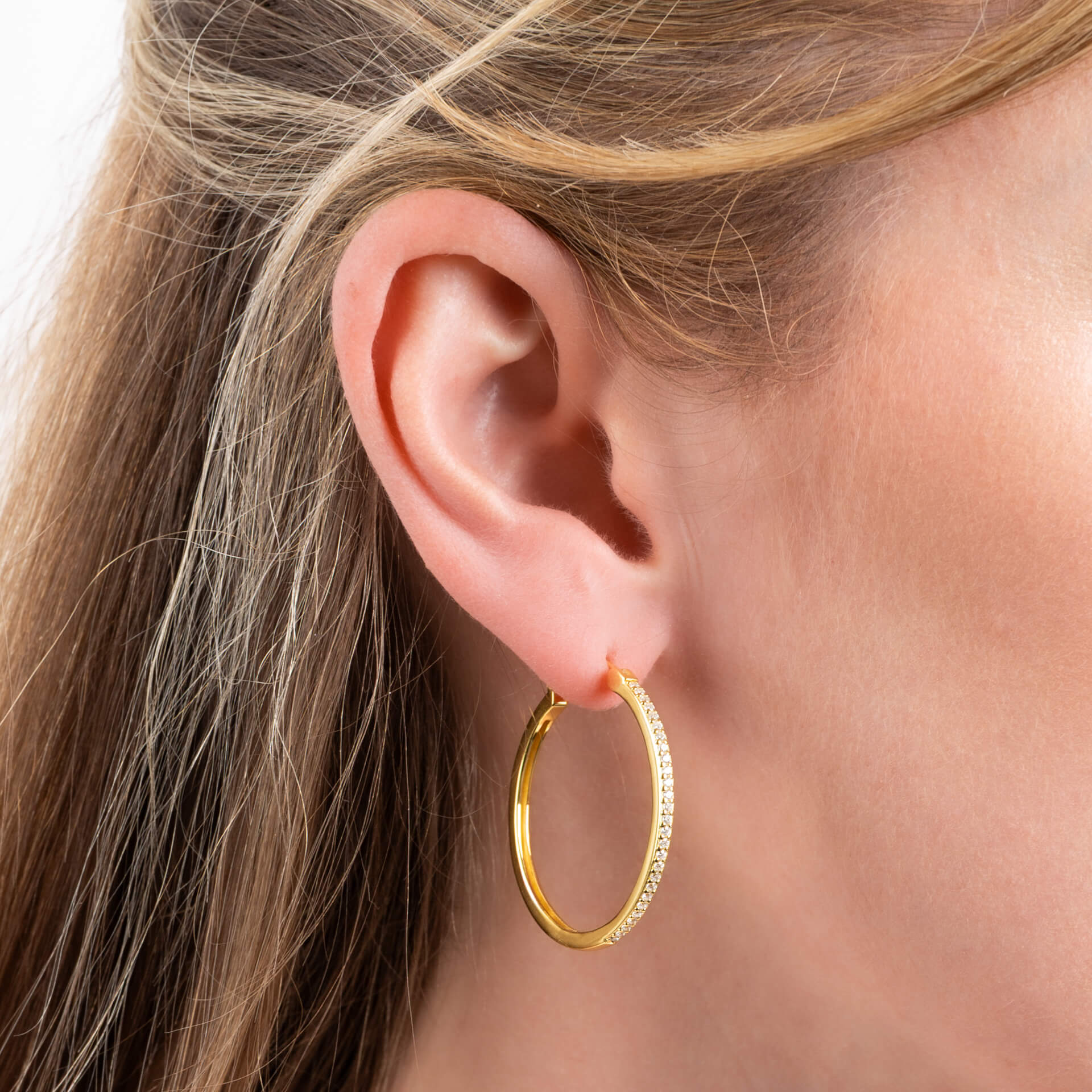 Diamonfire 33mm Large Hoop Earrings