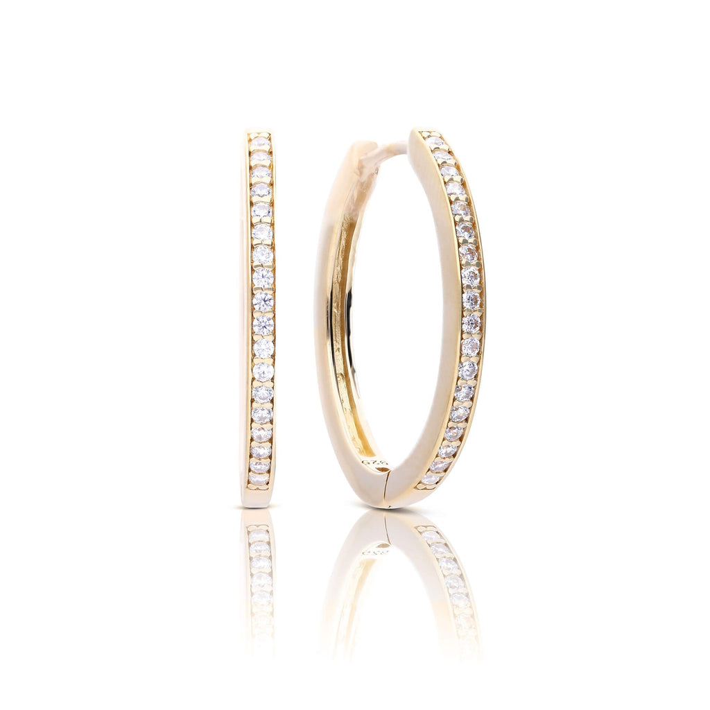 Diamonfire Classic Creole Zirconia Hoop Earrings