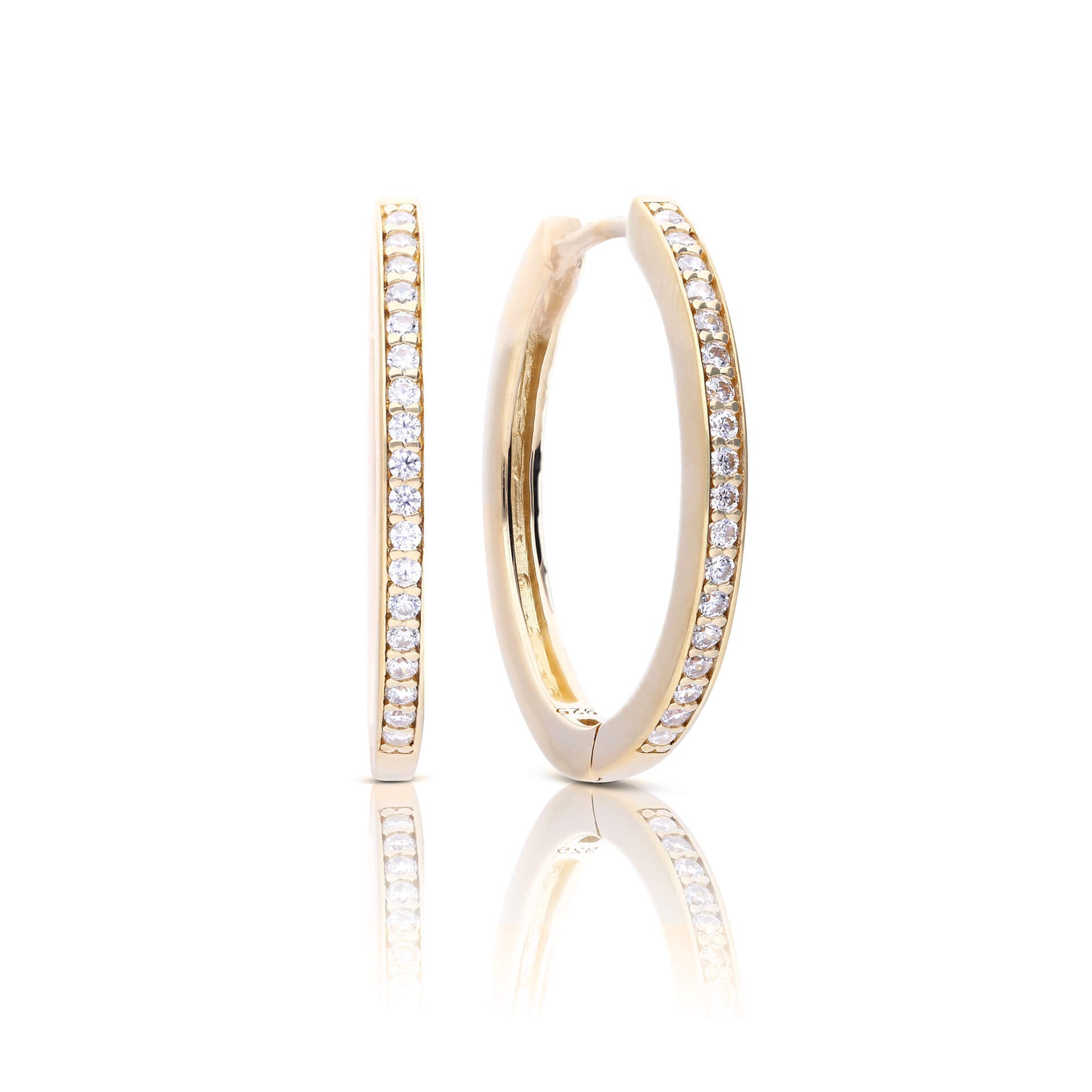 Diamonfire Classic Creole Zirconia Hoop Earrings