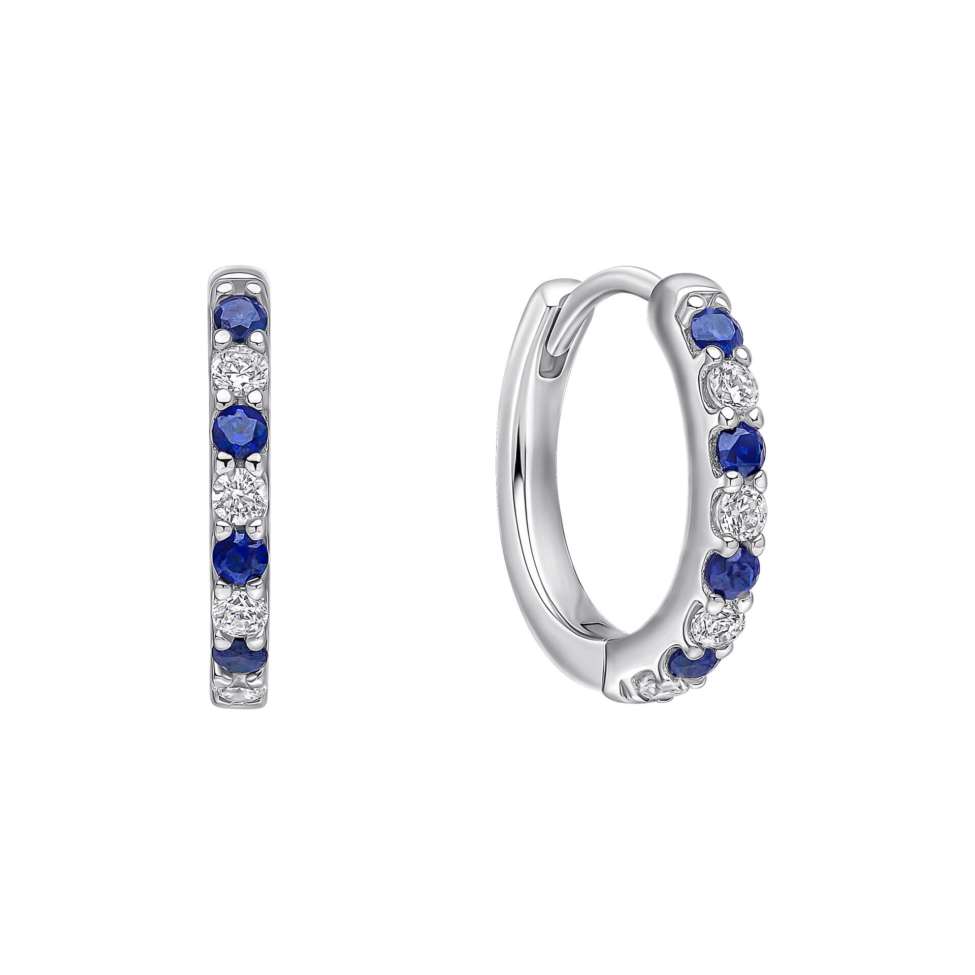 Diamonfire Two Tone Zirconia Hoop Earrings