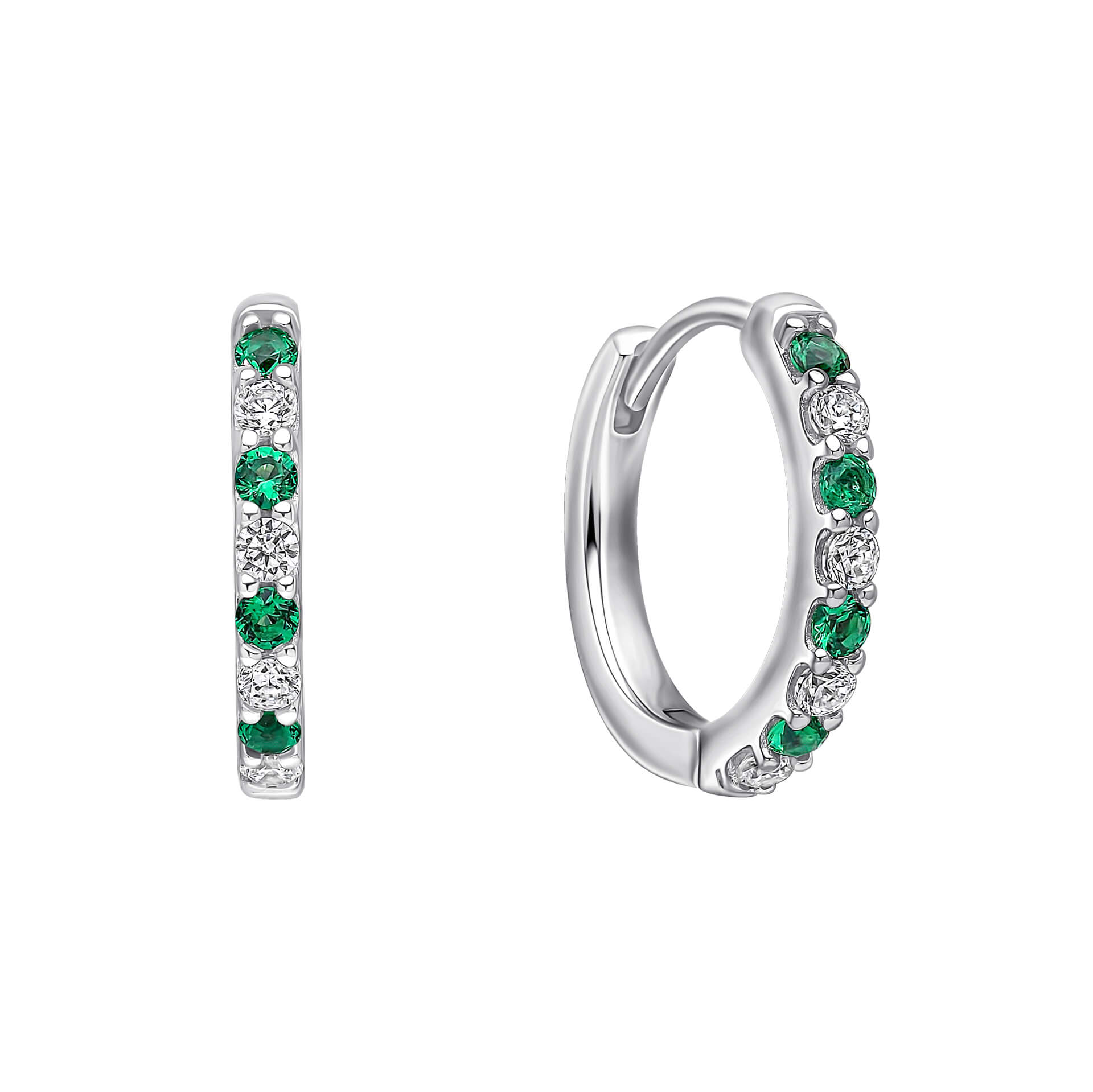 Diamonfire Two Tone Zirconia Hoop Earrings
