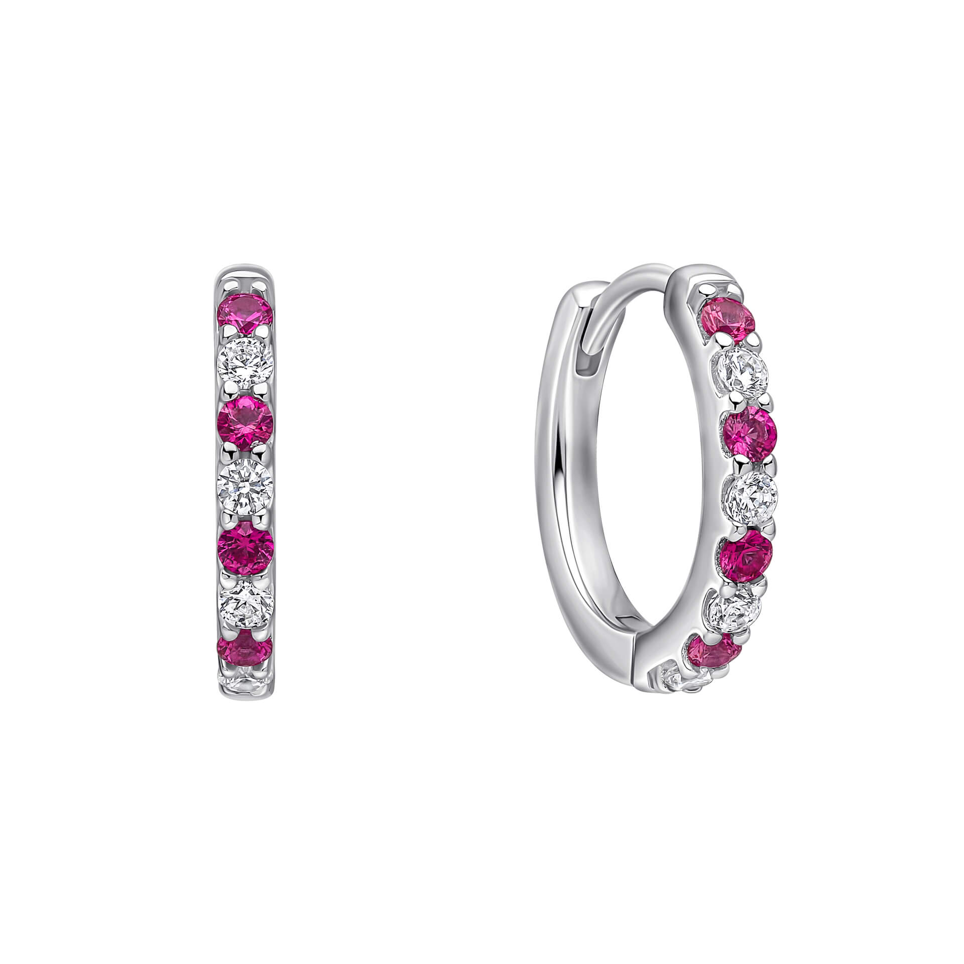 Diamonfire Two Tone Zirconia Hoop Earrings