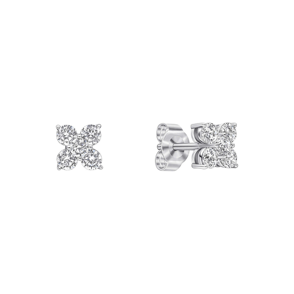 Diamonfire Zirconia Cluster Flower Stud Earrings
