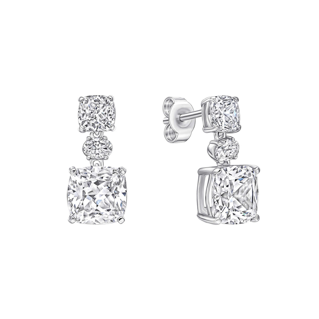 Diamonfire Radiant & Oval Cut Drop Earrings