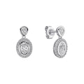 Diamonfire Halo Double Drop Stud Earrings