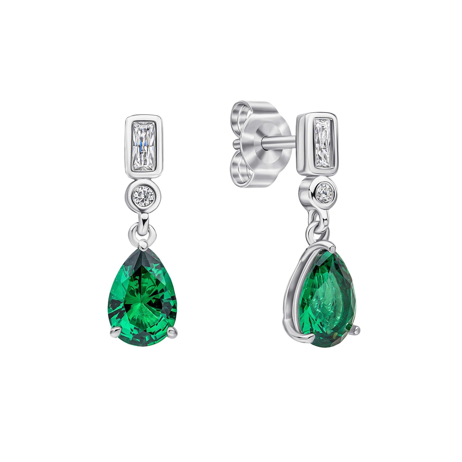 Diamonfire Bezel and Teardrop Earrings