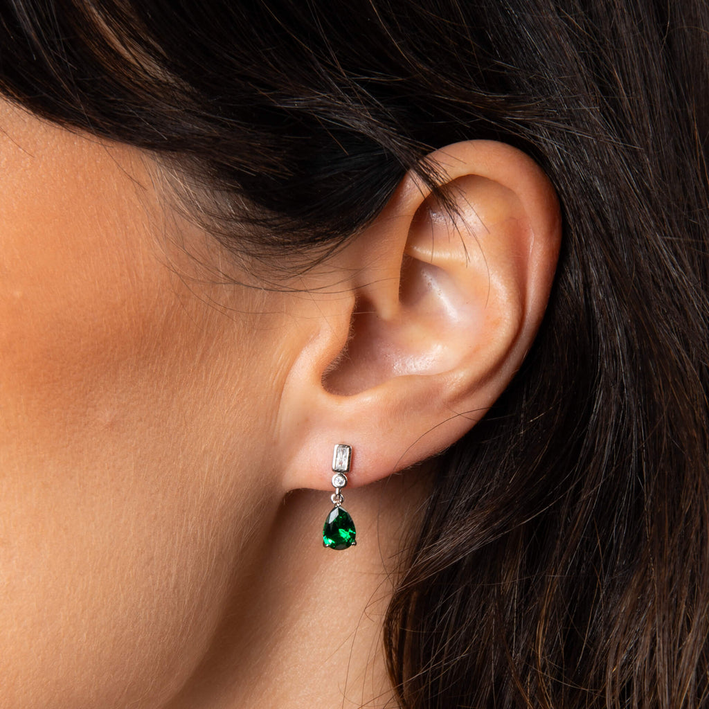 Diamonfire Bezel and Teardrop Earrings