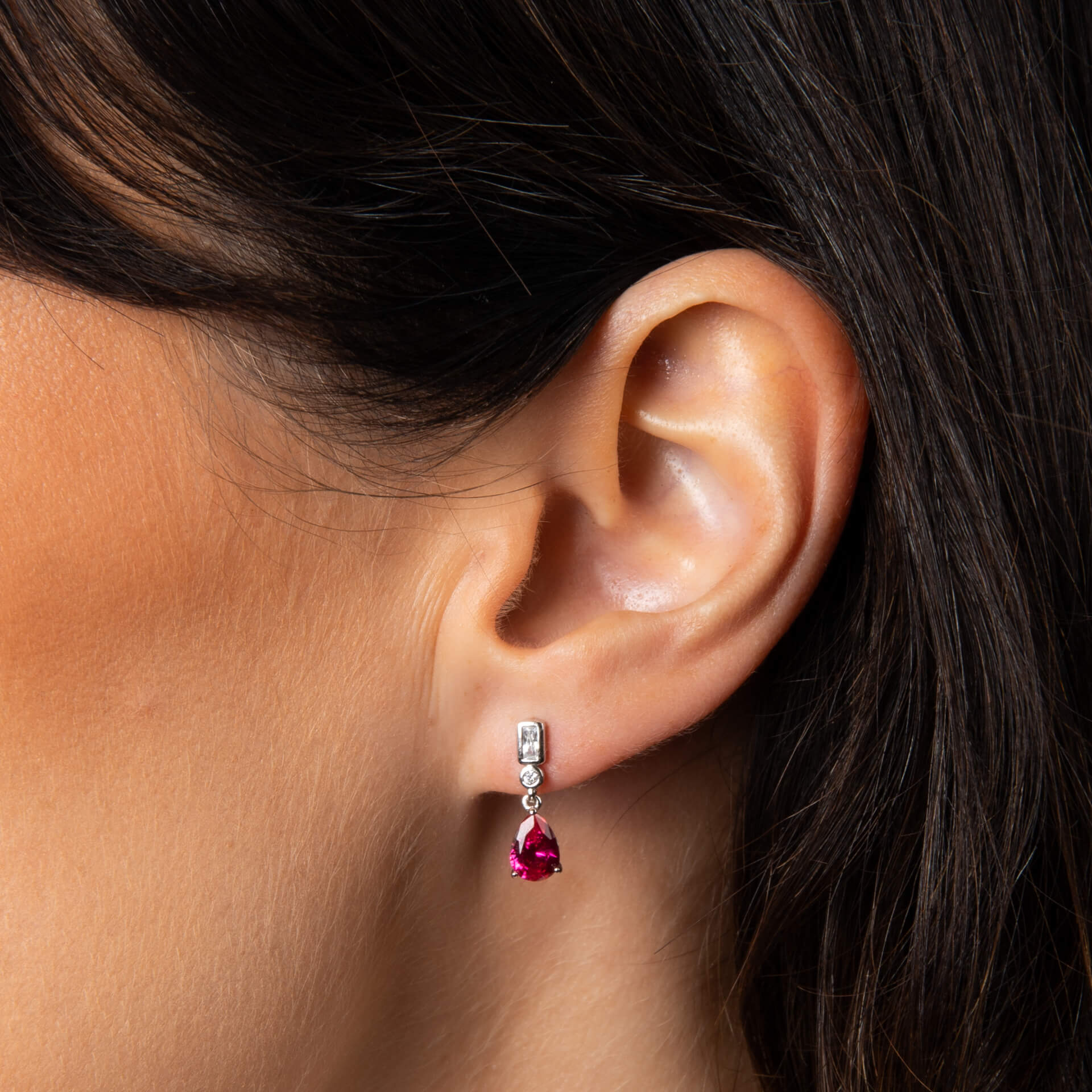 Diamonfire Bezel and Teardrop Earrings