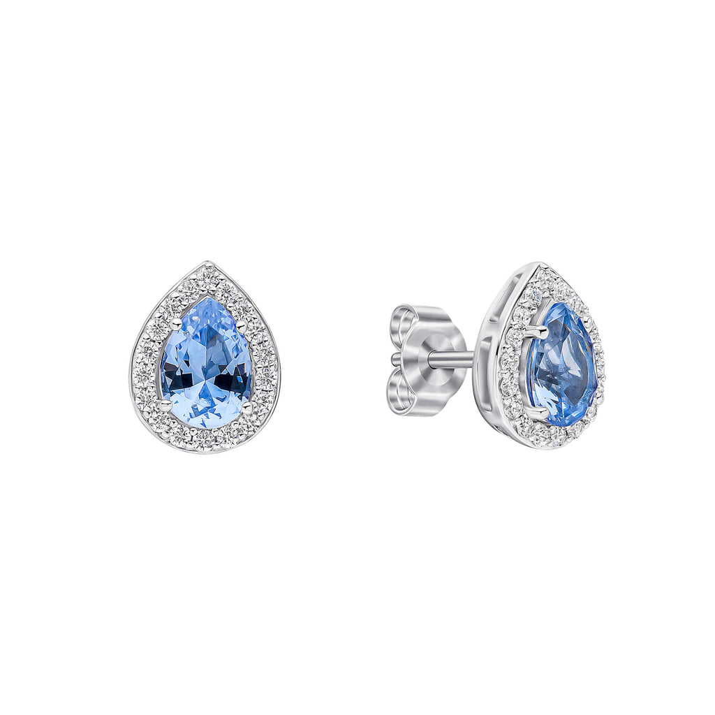 Diamonfire Zirconia Halo Teardrop Stud Earrings