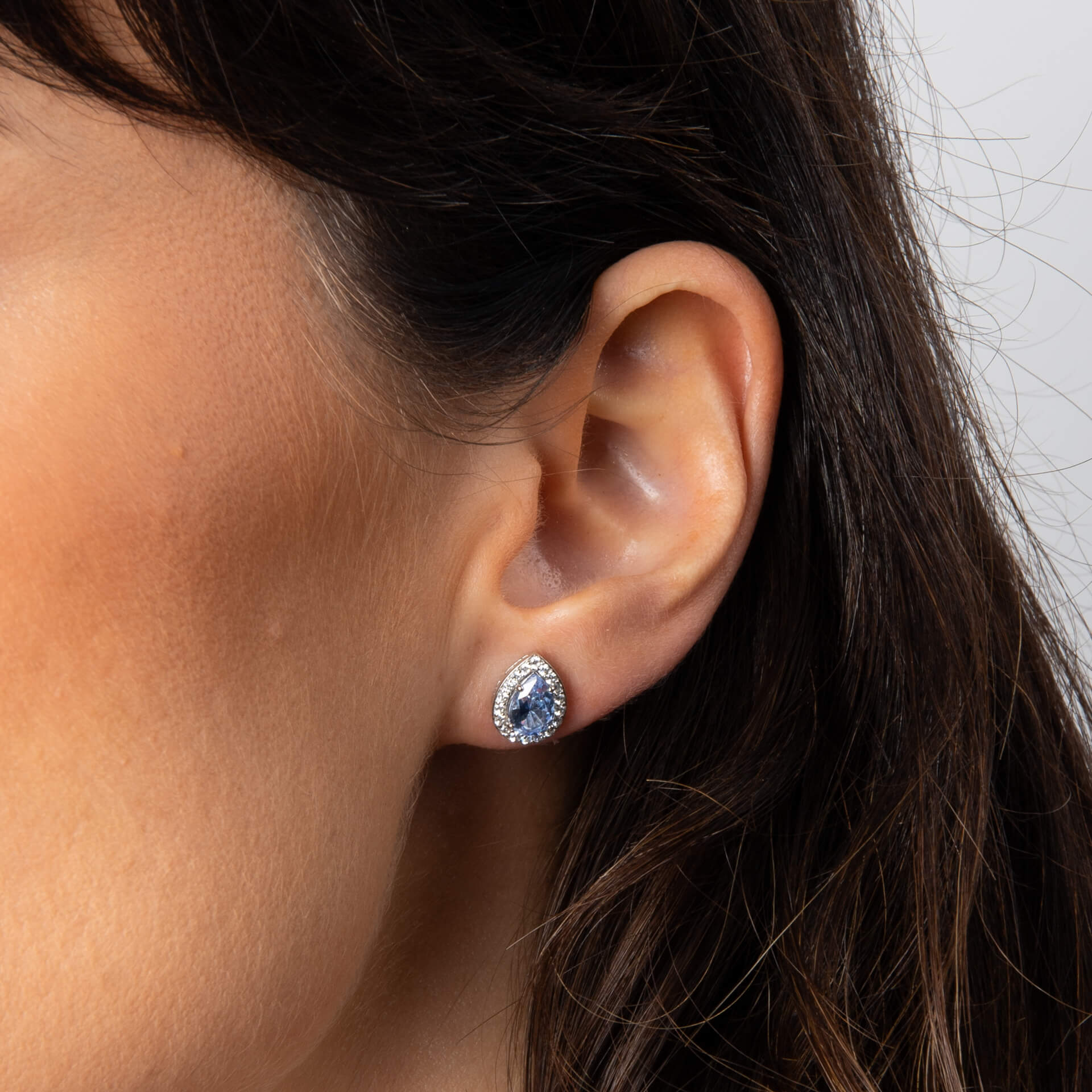 Diamonfire Zirconia Halo Teardrop Stud Earrings