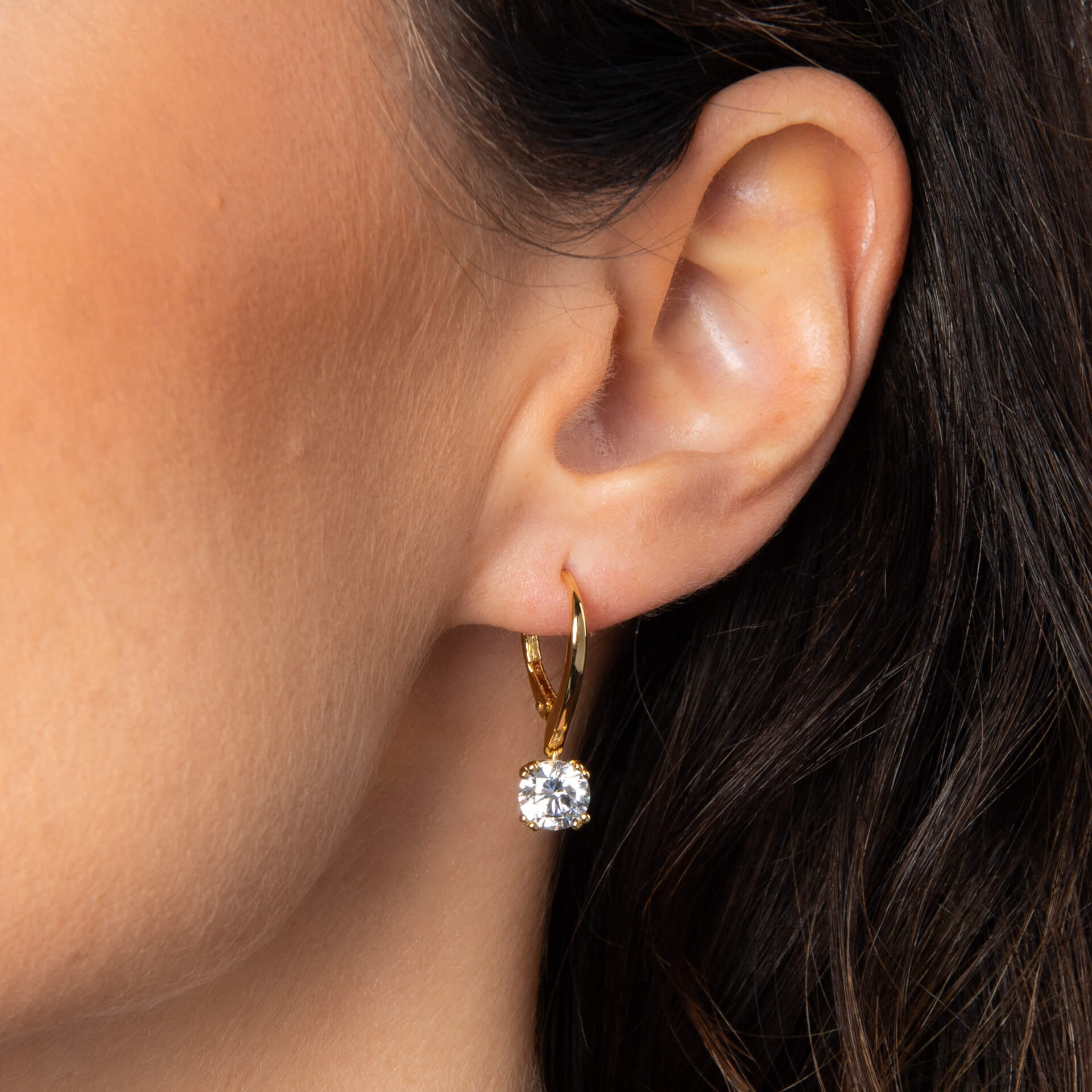 Diamonfire Double Claw Solitaire French Hook Earrings