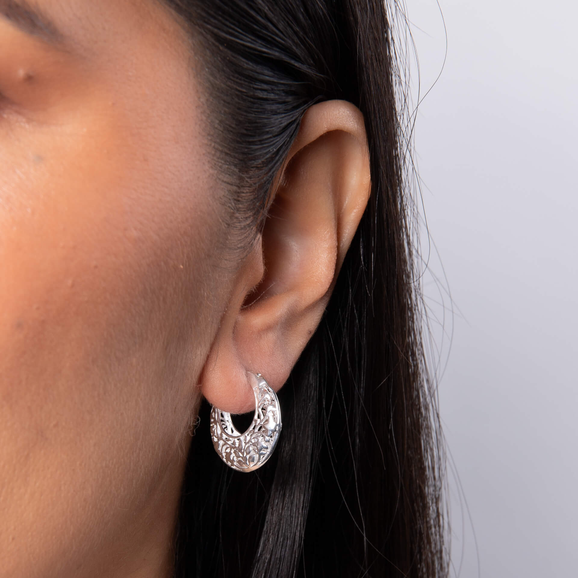 Laura Ashley Fashion Powley Lace Hoop Earrings