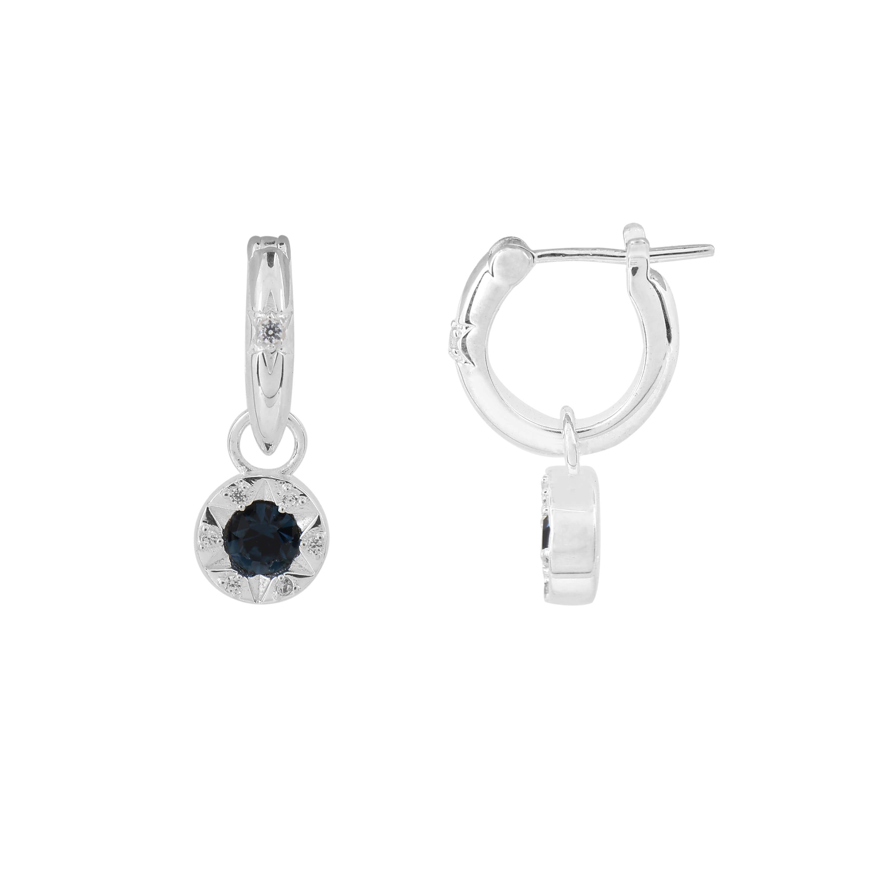 Laura Ashley Fashion Bowen Star Crystal Hoop Earrings