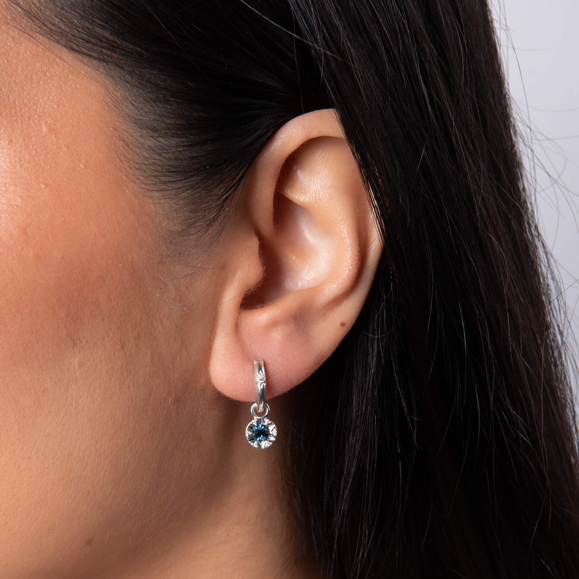 Laura Ashley Fashion Bowen Star Crystal Hoop Earrings