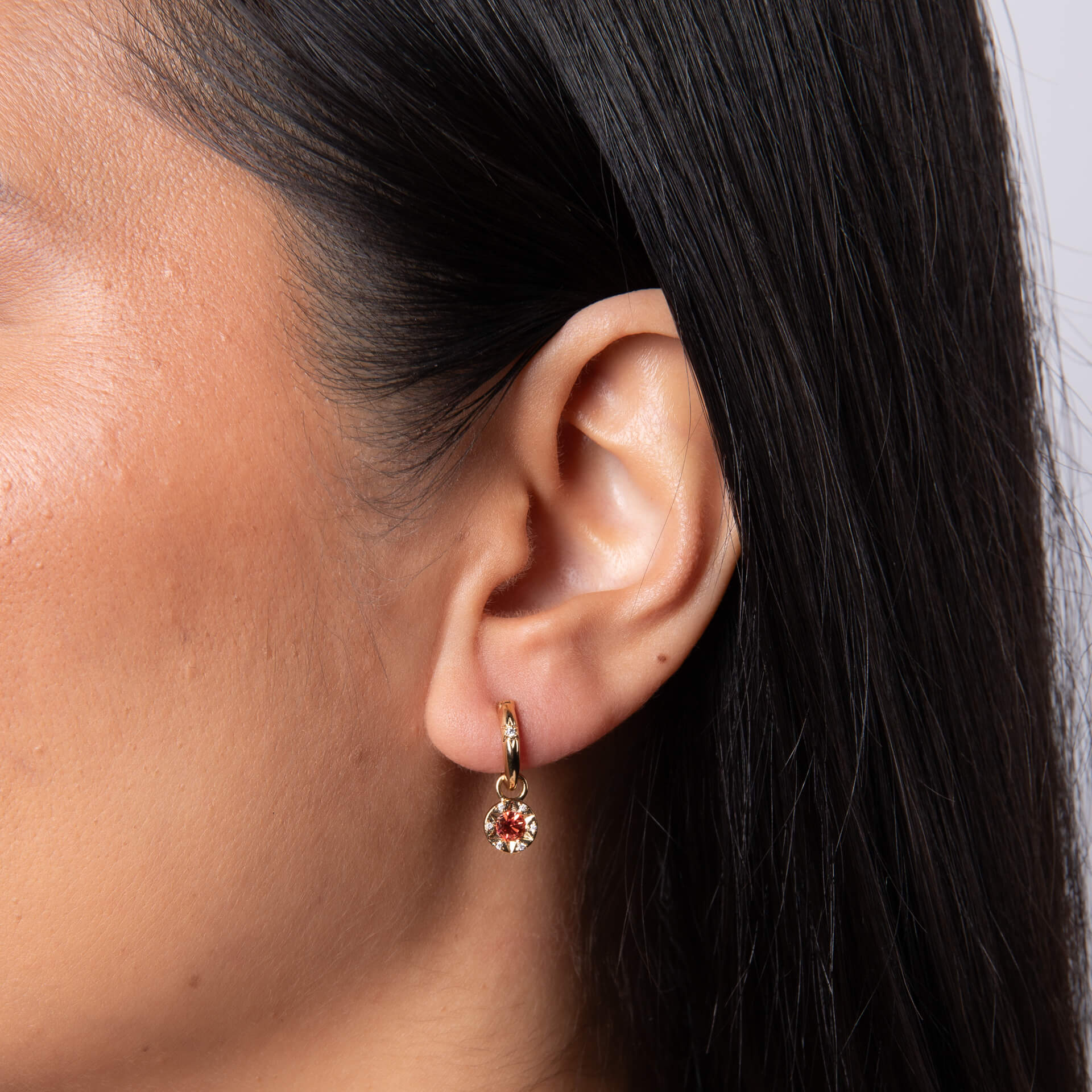 Laura Ashley Fashion Bowen Star Crystal Hoop Earrings