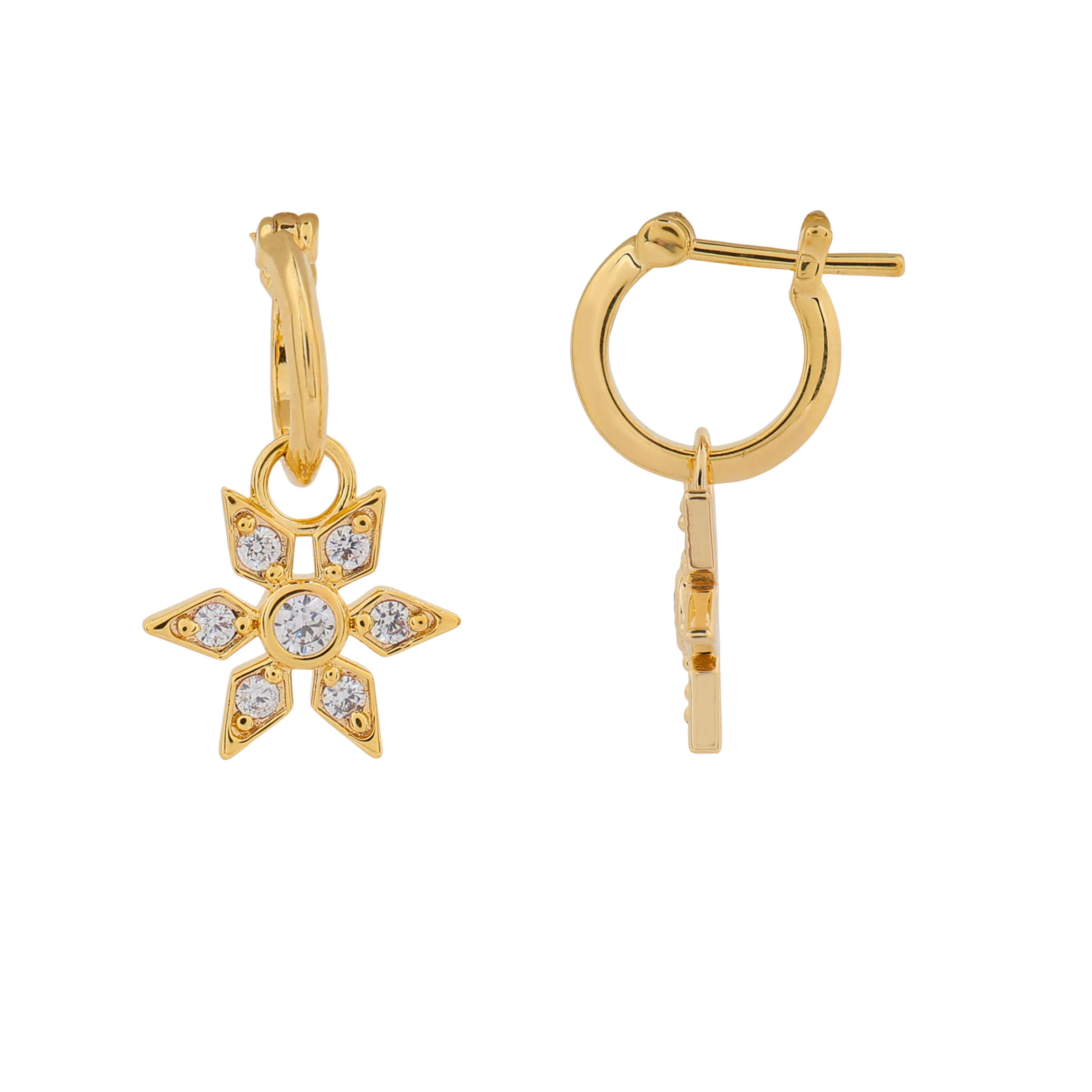 Laura Ashley Fashion Bowen Star Assembled Hoop Earrings
