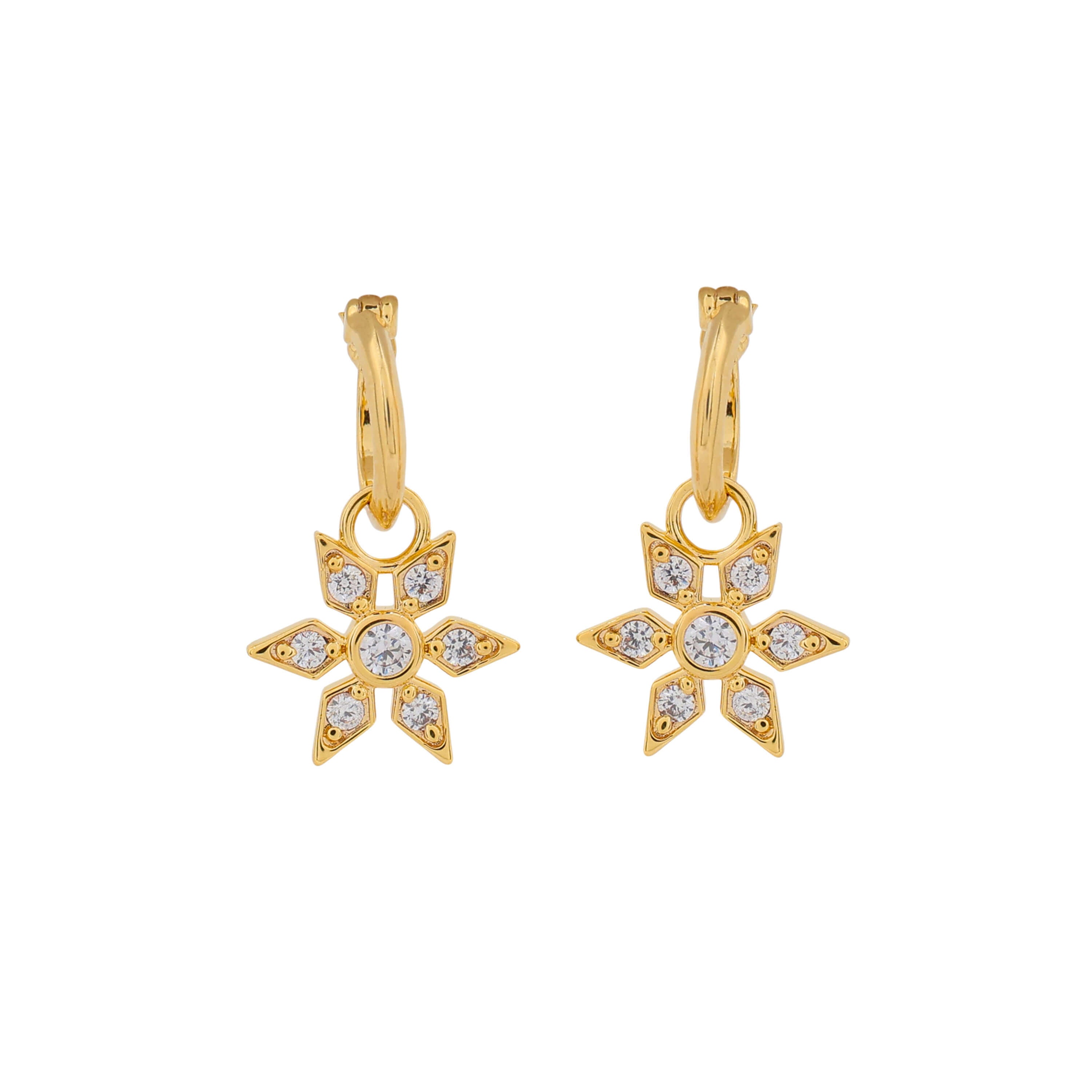Laura Ashley Fashion Bowen Star Assembled Hoop Earrings