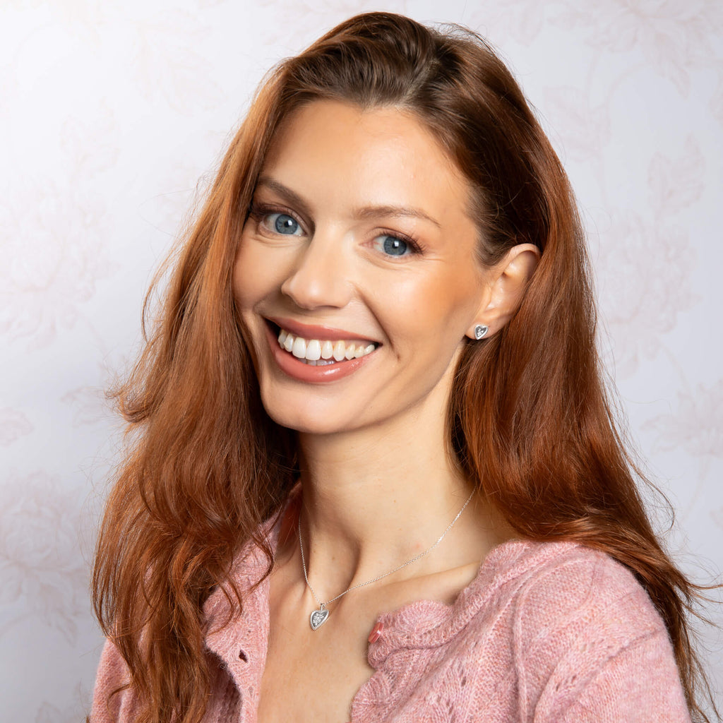 Laura Ashley Silver Spring Posy Vintage Heart Necklace