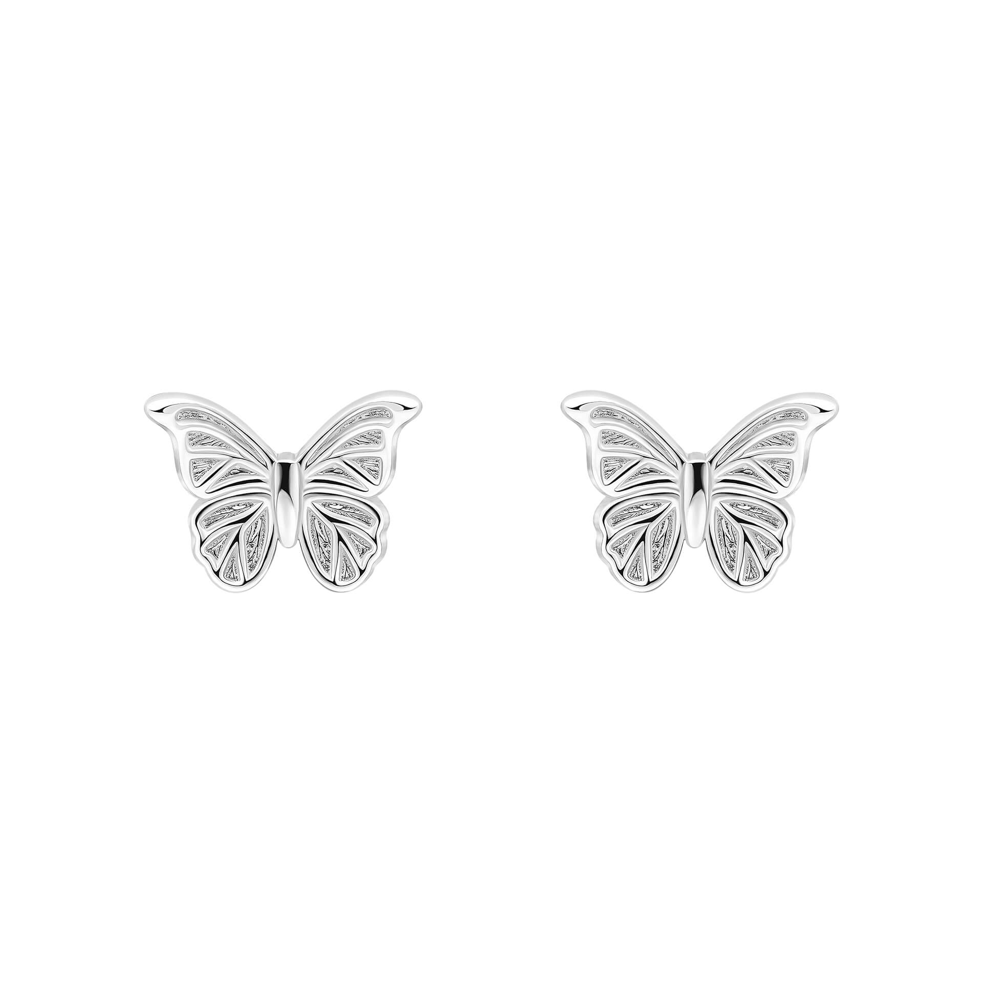 Laura Ashley Silver Butterfly Garden Stud Earrings