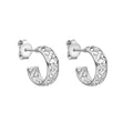 Laura Ashley Silver Hartley Check Hoop Earrings