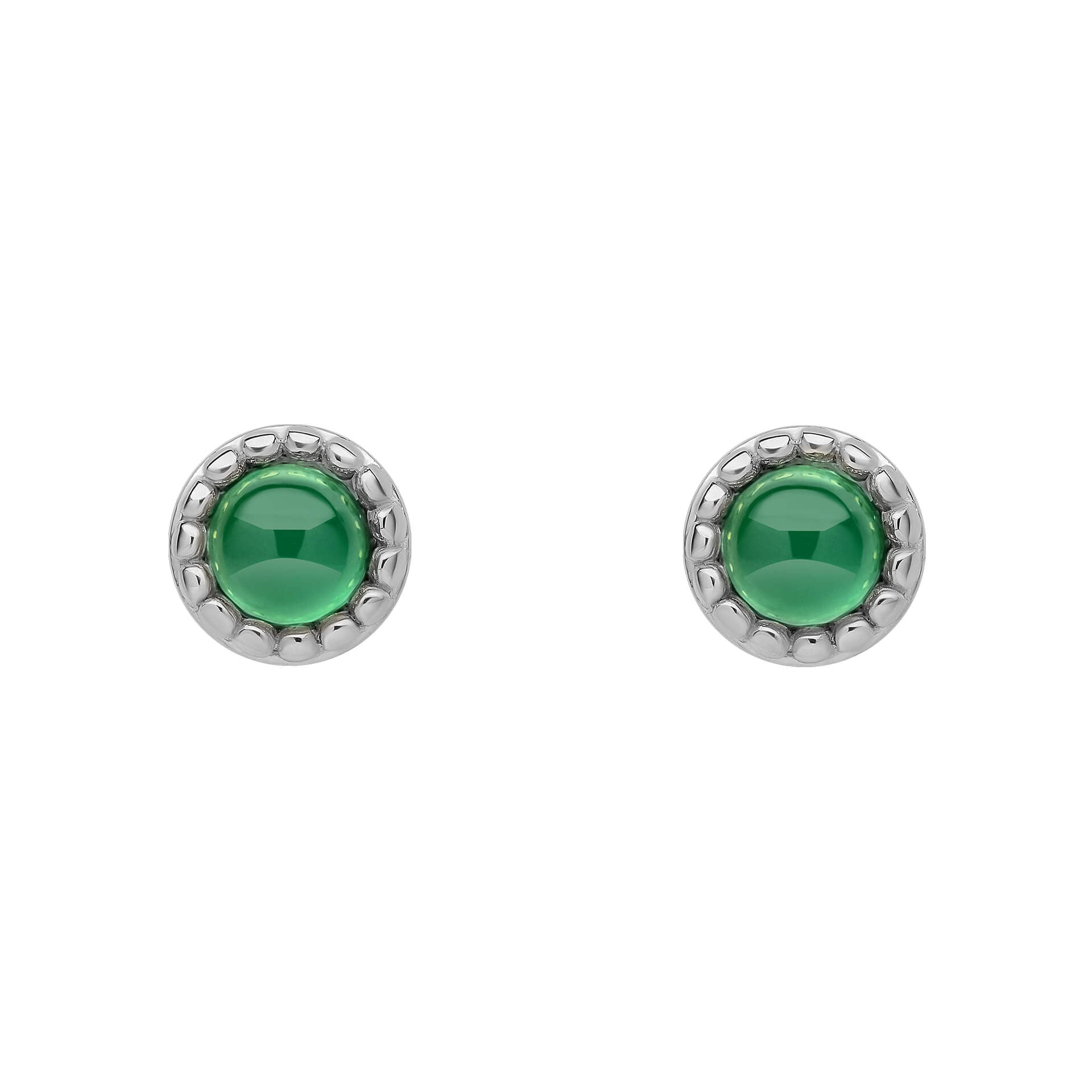 Beginnings Milgrain Semi-Precious Cabochon Birthstone Earrings