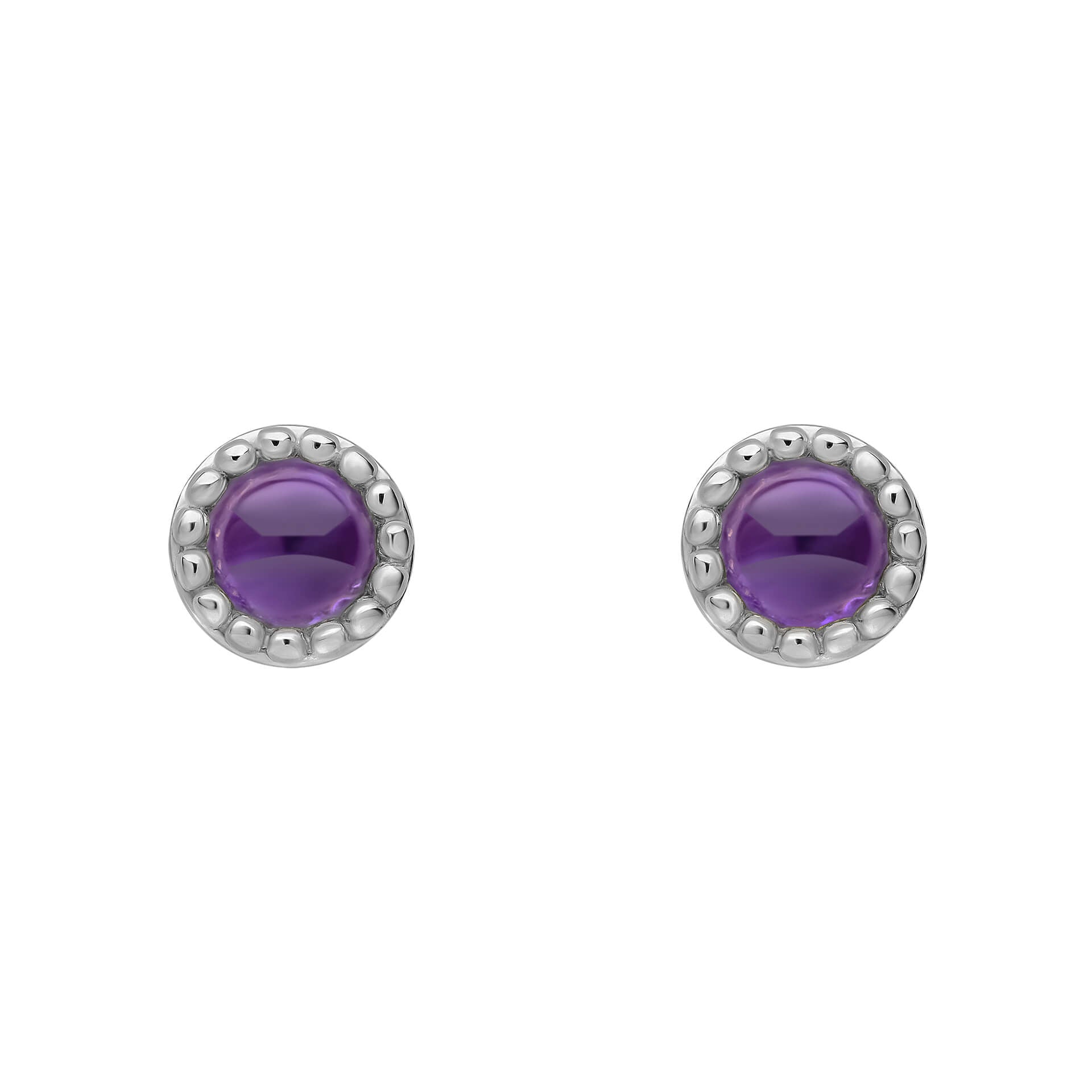 Beginnings Milgrain Semi-Precious Cabochon Birthstone Earrings