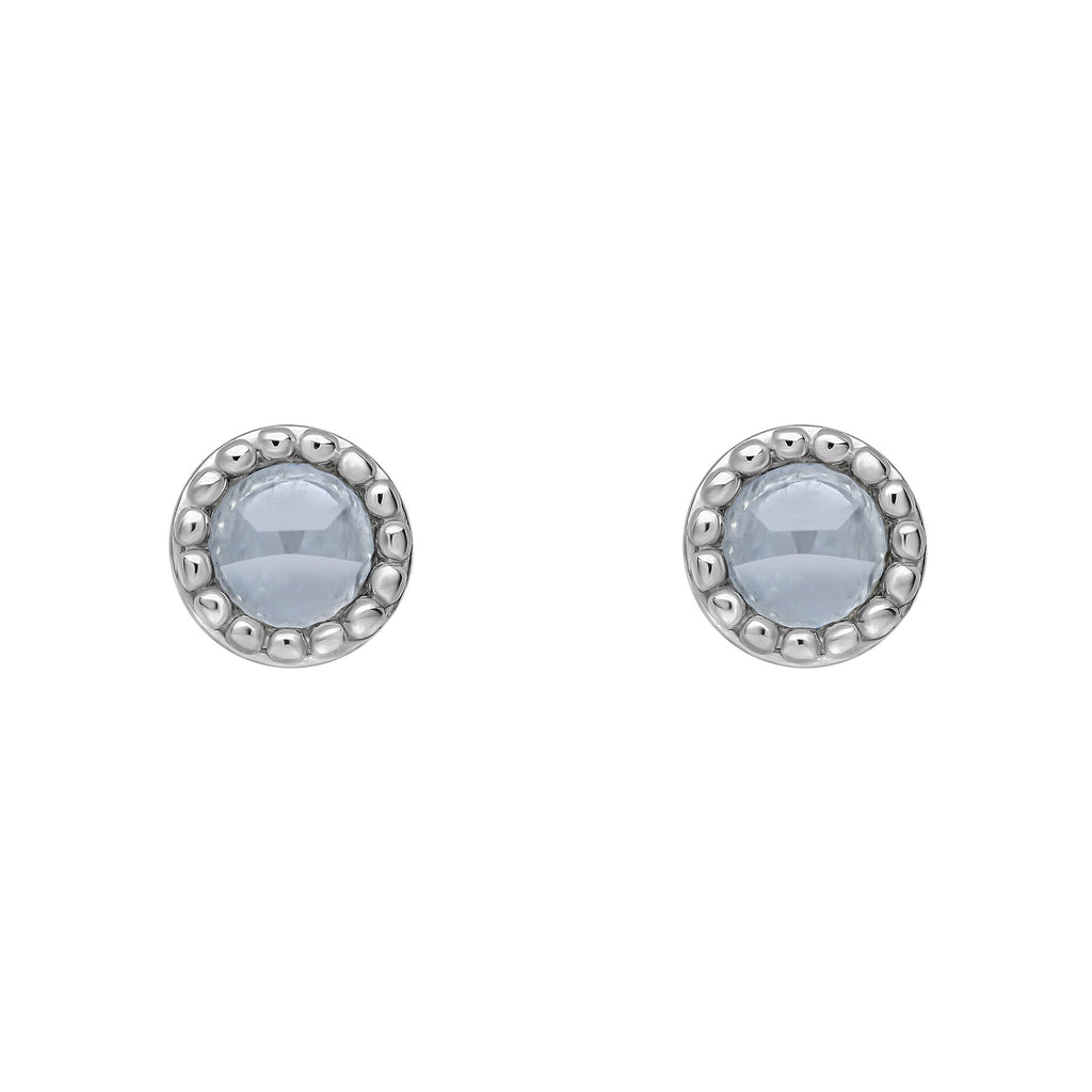 Beginnings Milgrain Semi-Precious Cabochon Birthstone Earrings