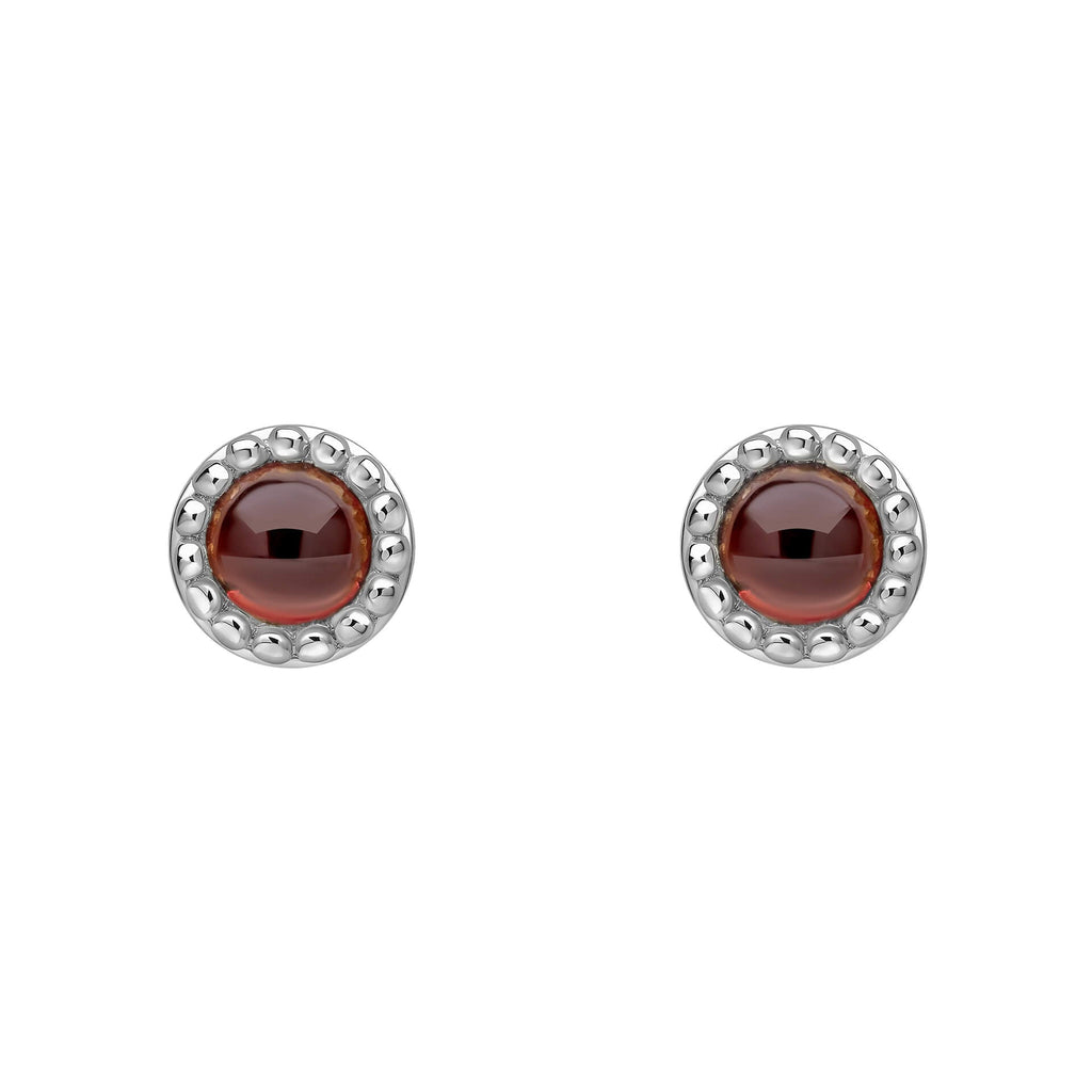 Beginnings Milgrain Semi-Precious Cabochon Birthstone Earrings