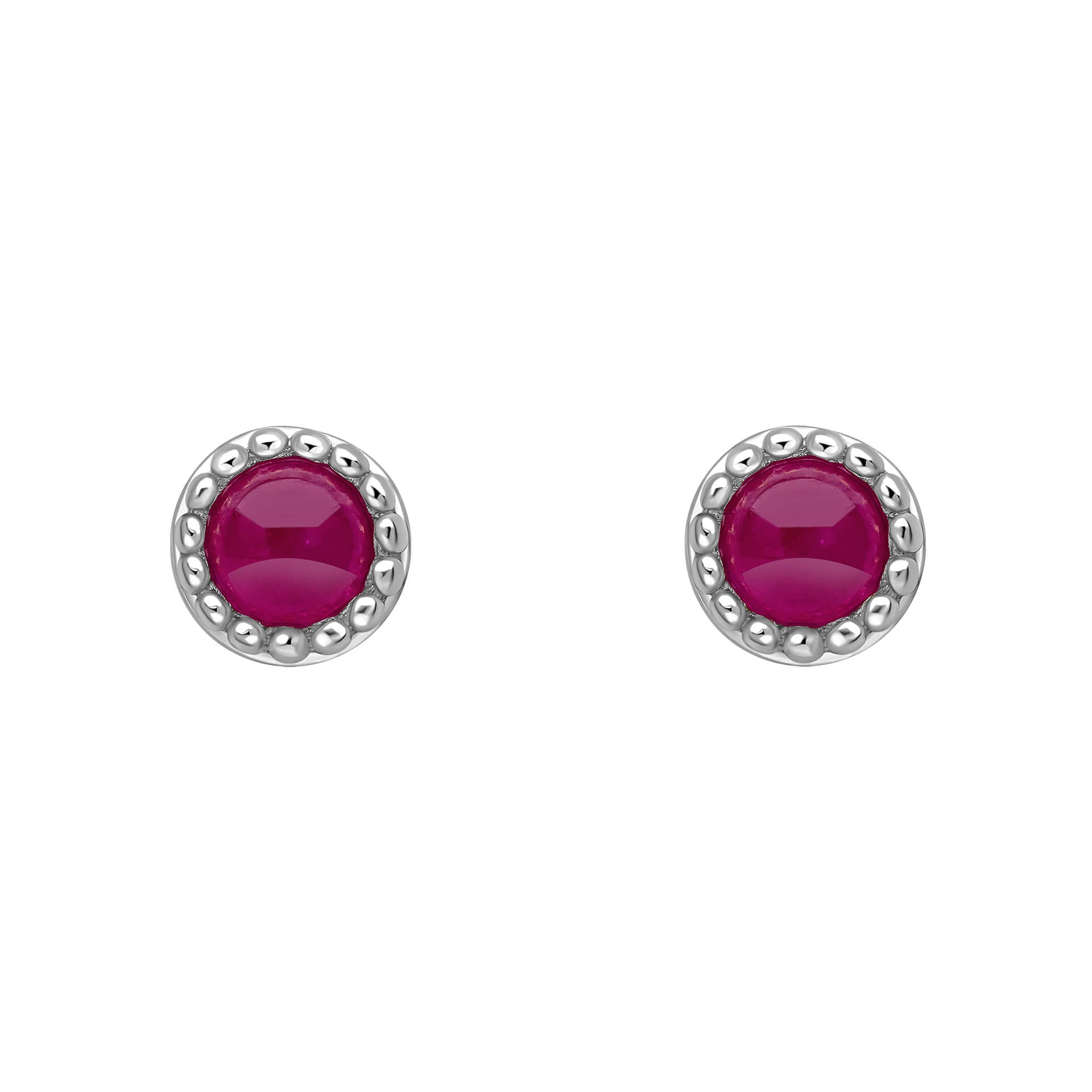 Beginnings Milgrain Semi-Precious Cabochon Birthstone Earrings
