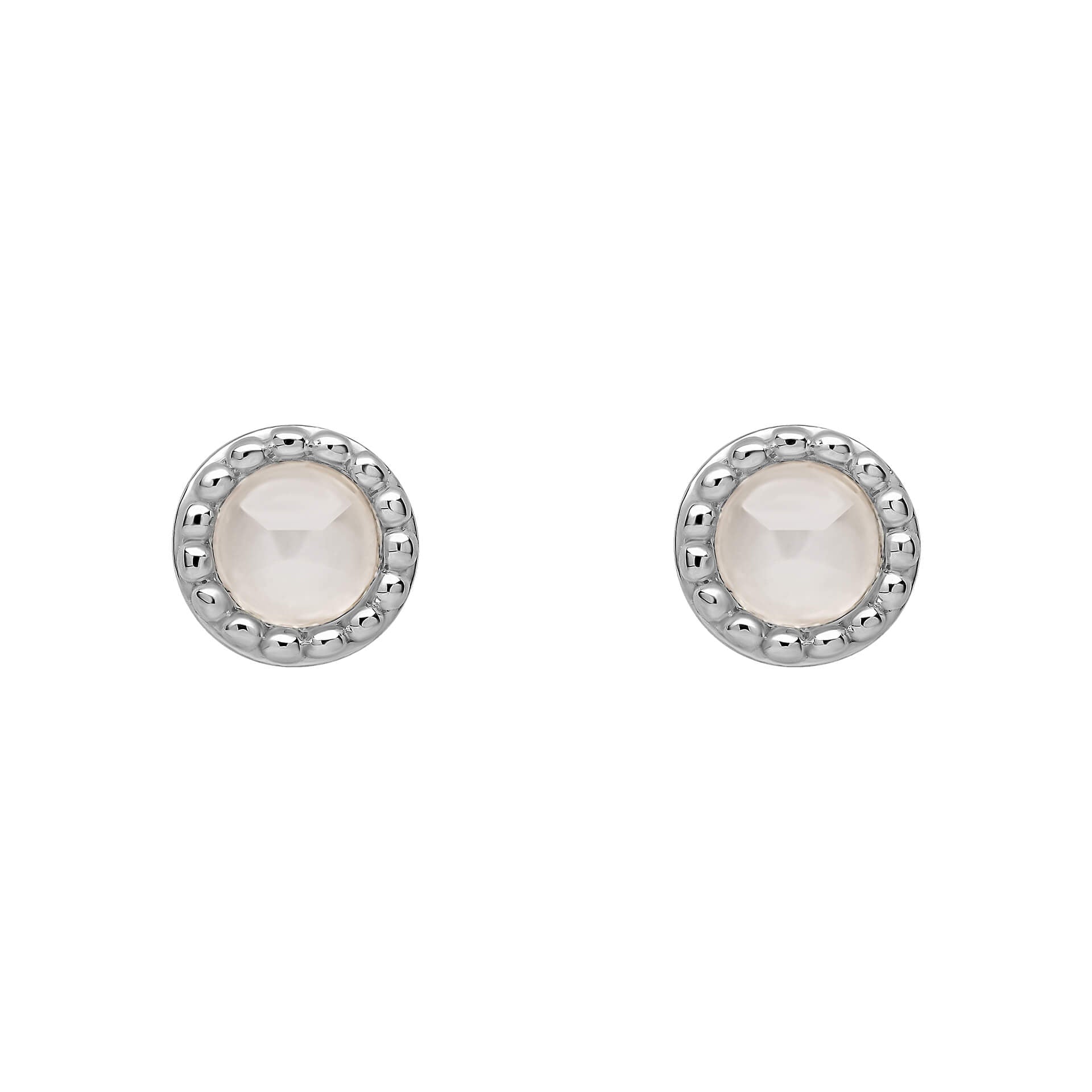 Beginnings Milgrain Semi-Precious Cabochon Birthstone Earrings